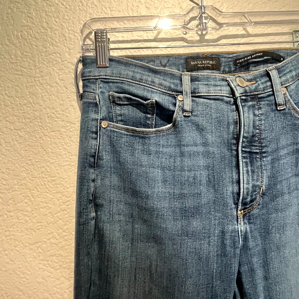 Banana Republic Jeans Womens 29 Blue Denim Medium Wash High Rise Skinny Leg - Picture 9 of 15